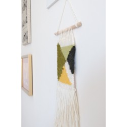 Geometric mini woven wall hanging